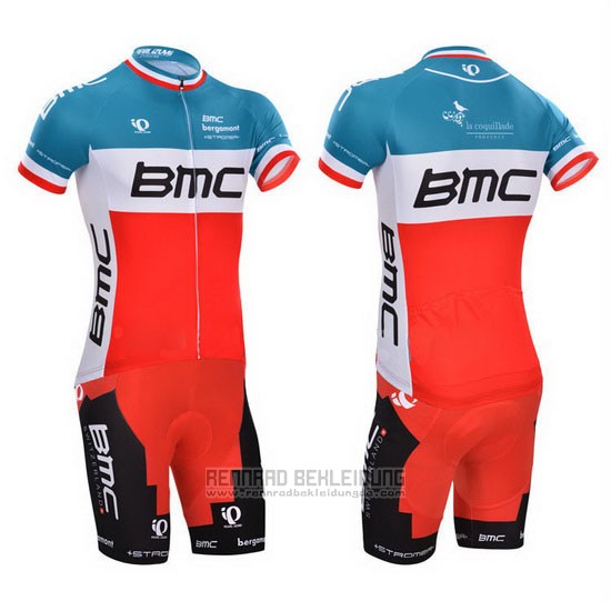 2014 Fahrradbekleidung BMC Champion Italien Blau und Orange Trikot Kurzarm und Tragerhose - zum Schließen ins Bild klicken